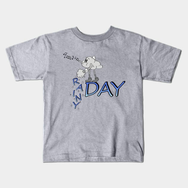 Rainy day Kids T-Shirt by Heddoresu